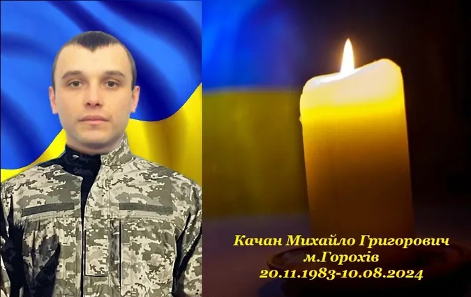 На війні загинув воїн Михайло Качан з Луцького району