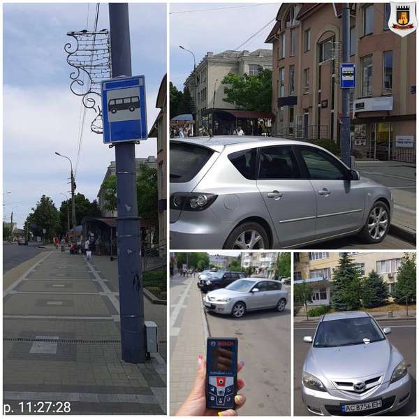 У Луцьку покарали водія, який запаркувався біля зупинки (фото)