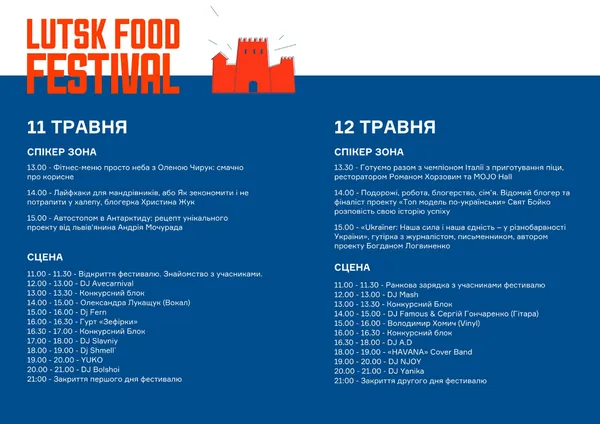 Lutsk Food Fest: Гастро тур: програма фестивалю