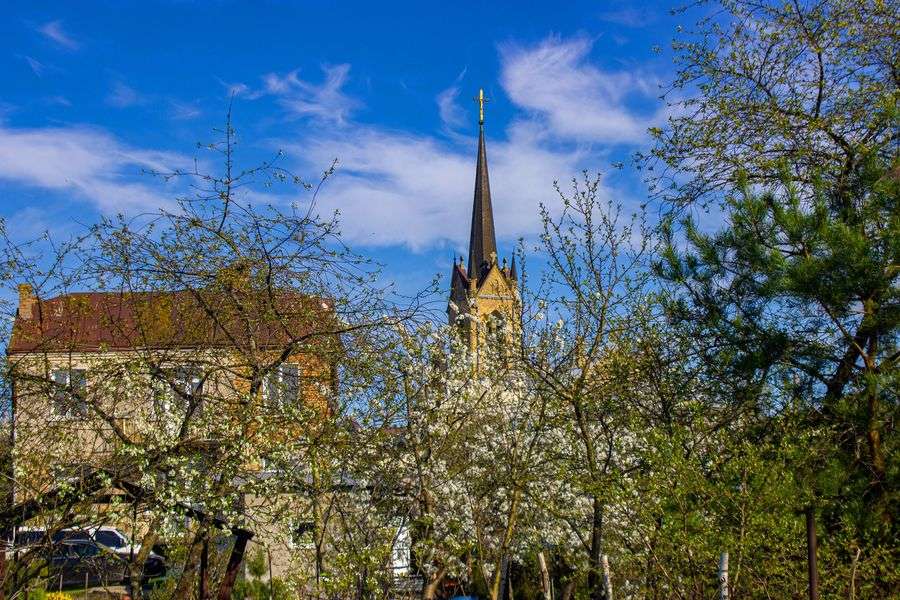 Якою є Лютеранська кірха у Луцьку в розпал весни (фото)