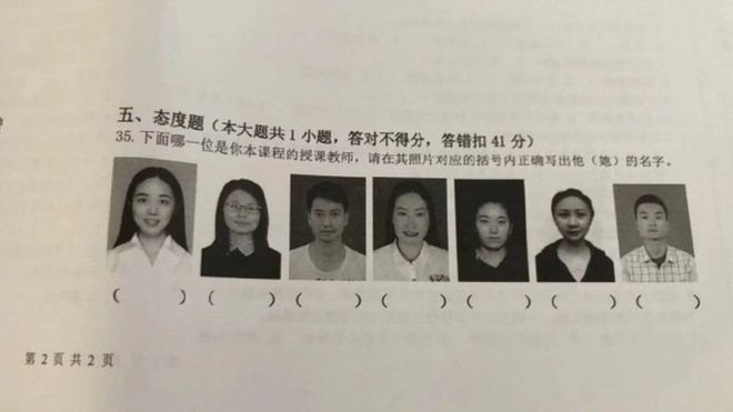 У Китаї на іспиті студентам треба впізнати на фото викладача