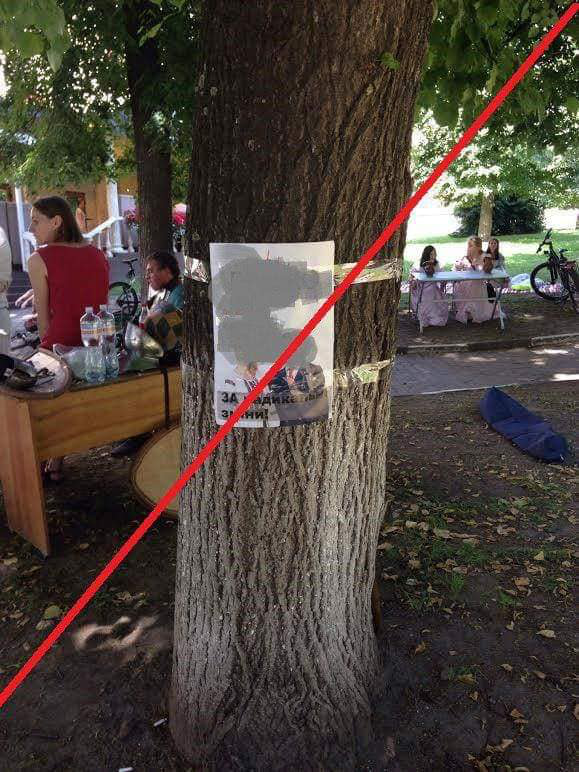 У Луцьку штрафуватимуть за політичну рекламу на деревах і парканах (фото)