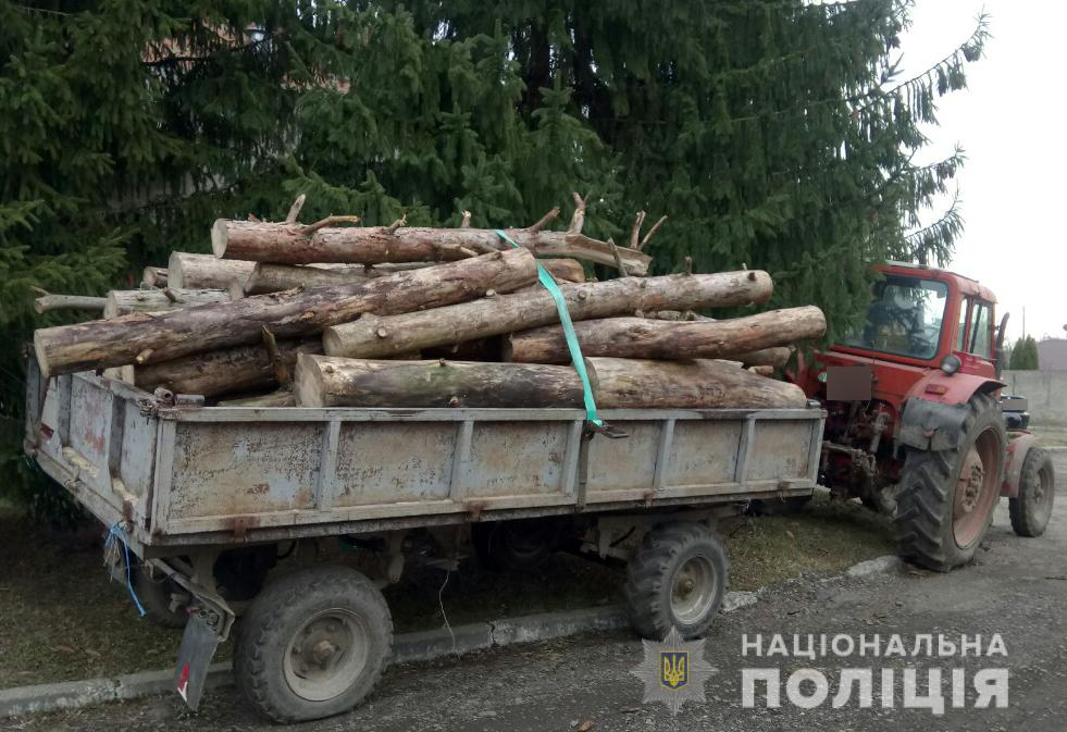 На Волині знайшли трактор, навантажений деревиною (фото)