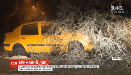 Південь Румунії потерпає від буревіїв та льодяного дощу (відео)