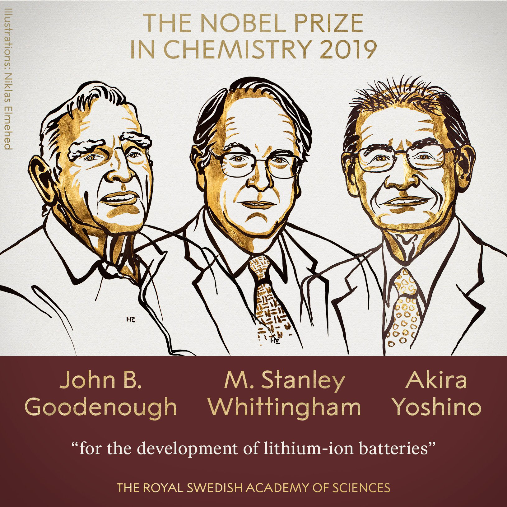 Нобелівську премію з хімії дали за розробку літій-іонних батарей