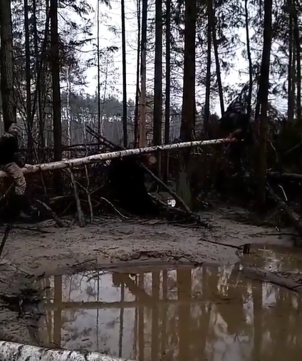 На Рівненщині  діти катаються на гойдалці у перервах між видобутком бурштину (відео)