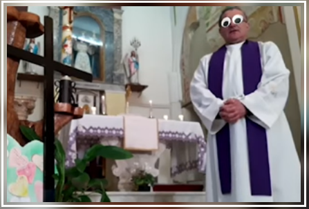 В різних масках: італійський священик ненароком провів веселу онлайн-службу