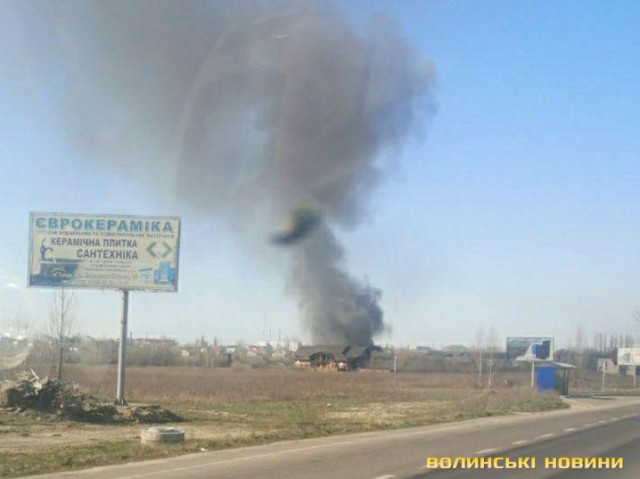 Під Луцьком – пожежа в сервісному центрі «Scania» (фото)