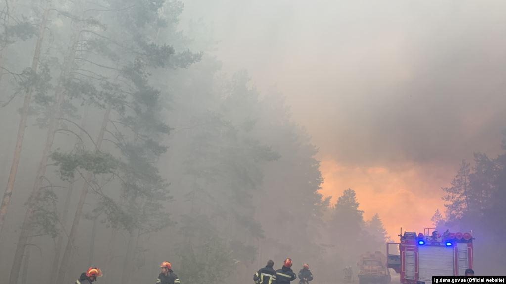 Через обстріли на Луганщині спалахнула лісова пожежа