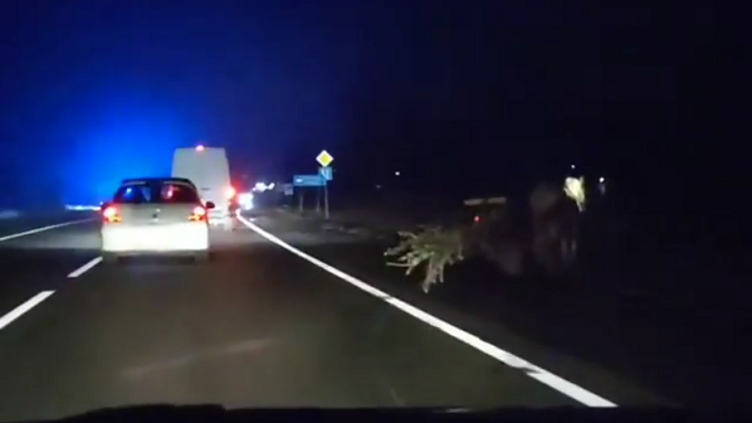 ДТП на Волині: автомобіль зачепився та злетів у кювет (відео)
