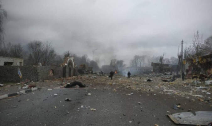 З'явилося відео зруйнованої Бородянки, що під Києвом