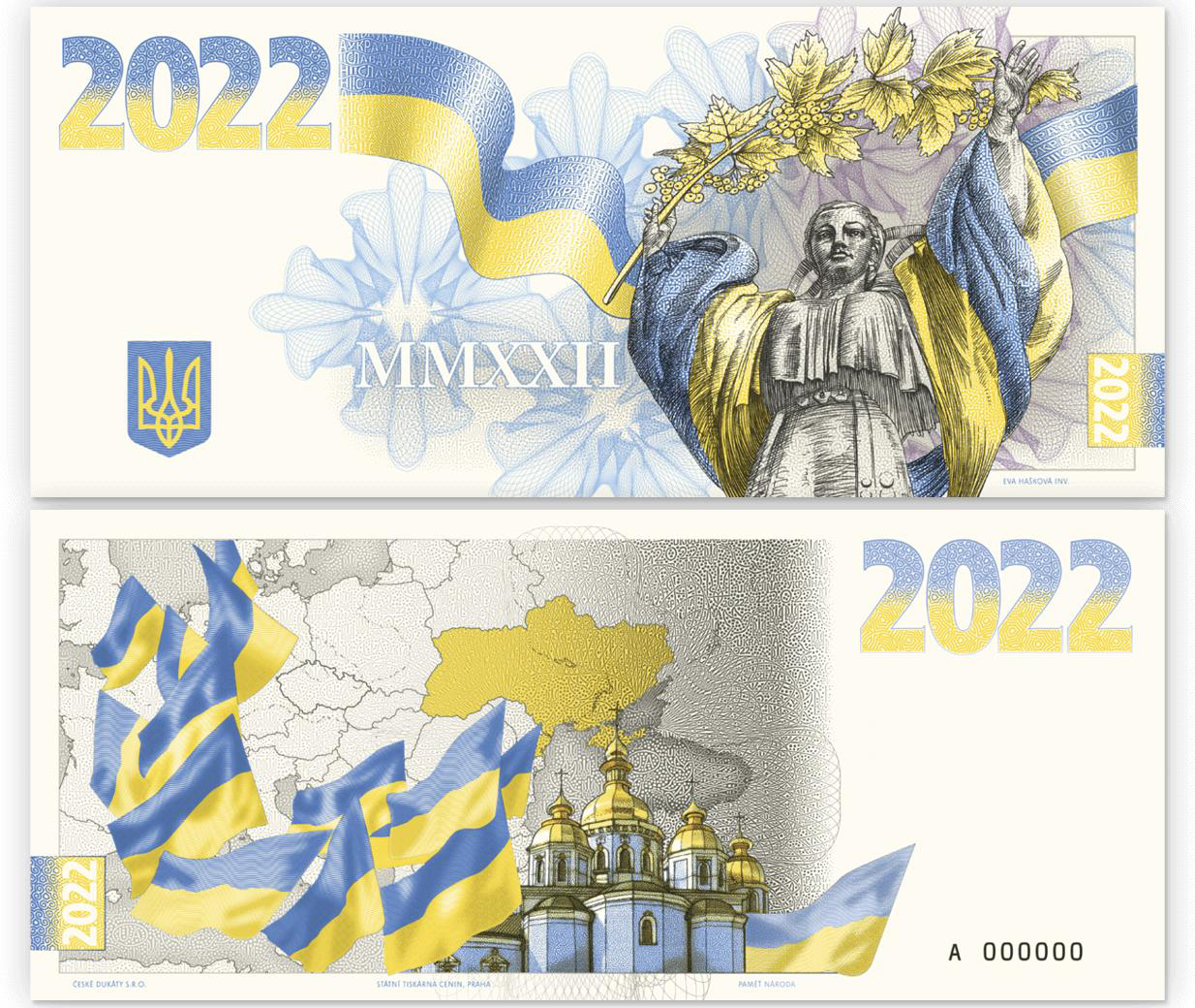 Чеська компанія випустила колекційну банкноту Sláva Ukraině