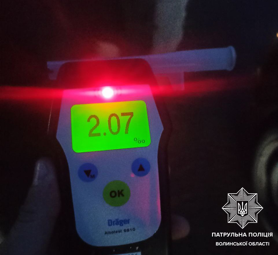 У Луцьку за ніч патрульні виявили трьох п'яних водіїв (фото, відео)
