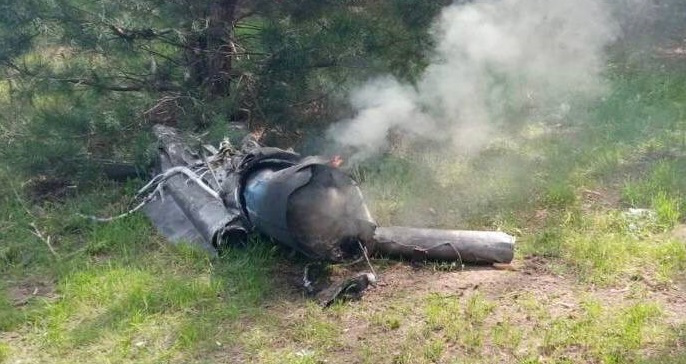 На Дніпропетровщині збили російську ракету: вона впала на галявині (фото)