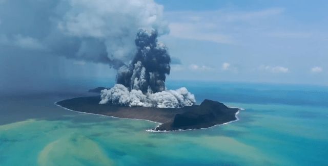 Виверження вулкана на Тонзі було найбільшим вибухом в атмосфері