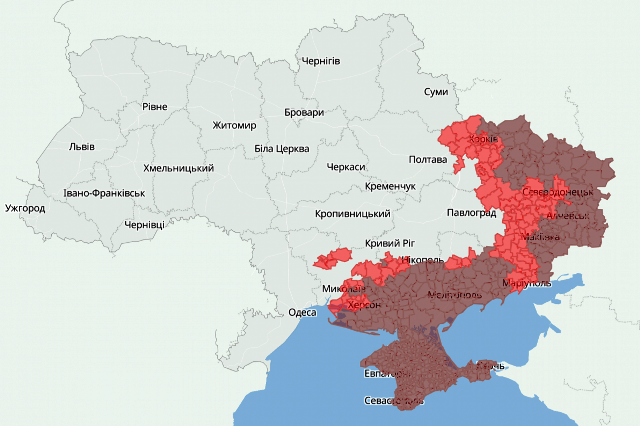 В Україні окуповані 3620 населених пунктів, багато знищені вщент