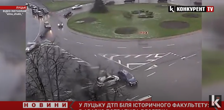 У ДТП біля історичного в Луцьку потрапила блогерка: показали момент зіткнення (відео)