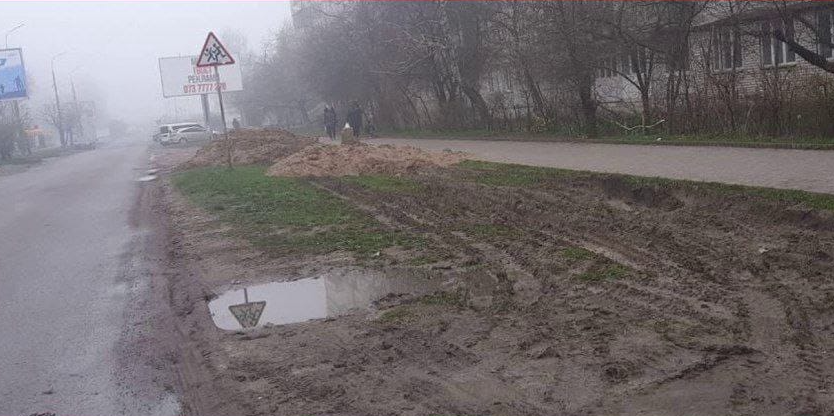 У Луцьку «паркохами» знищили газони (фото)