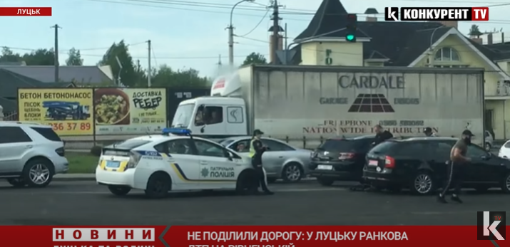 Не поділили дорогу: у Луцьку – ранкова ДТП на Рівненській (відео)