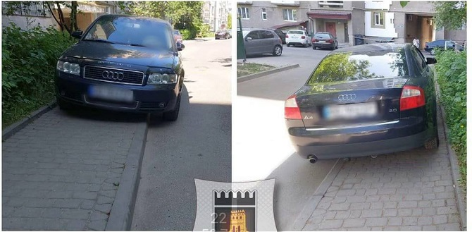 В Луцьку покарали водія Audi, який запаркувався на тротуарі (фото)
