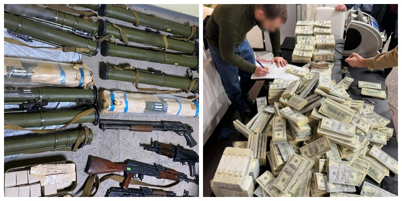 Цілий арсенал та мільйони доларів: у Дніпрі затримали торговців зброєю (фото, відео)